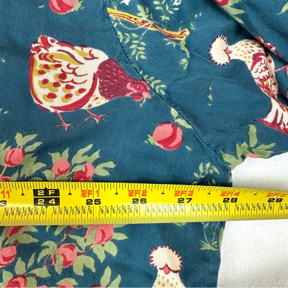 Printfresh Teal Floral & Hen Print Satin Short Pajama Set - Picture 10 of 16